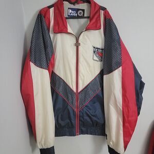 New York Rangers Pro Player Vintage 90s NHL Windbreaker Nylon Jacket